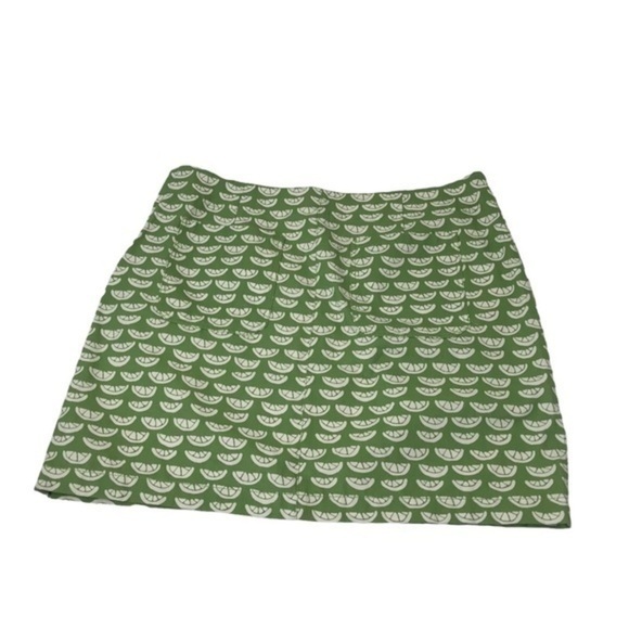 NWOT Garnet Hill  Skirt Green lemon slices size 10 
With back pockets - Picture 2 of 6